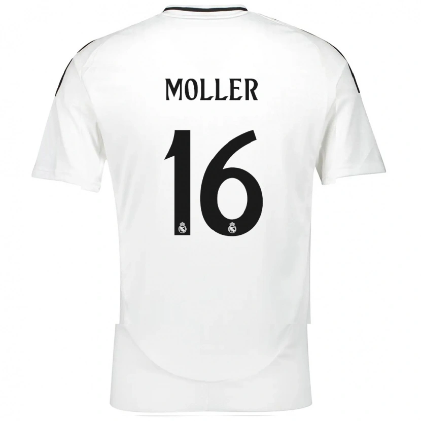 Danxen Homme Maillot Caroline Møller #16 Blanc Tenues Domicile 2024/25 T-Shirt