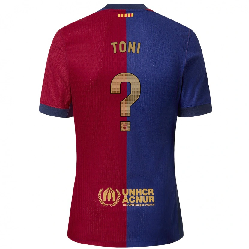 Danxen Homme Maillot Toni Fernández #0 Bleu Rouge Tenues Domicile 2024/25 T-Shirt