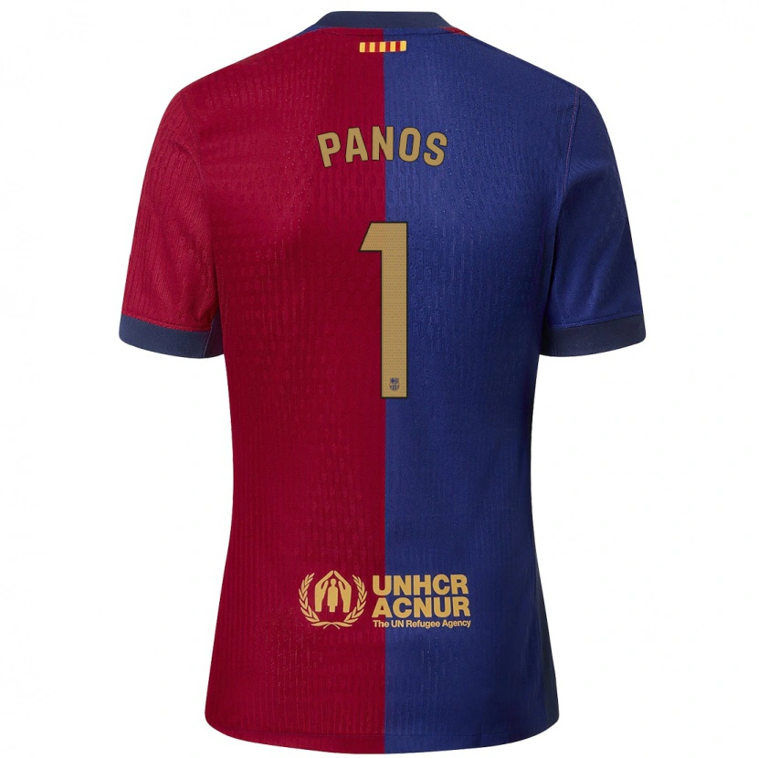 Danxen Homme Maillot Sandra Panos #1 Bleu Rouge Tenues Domicile 2024/25 T-Shirt