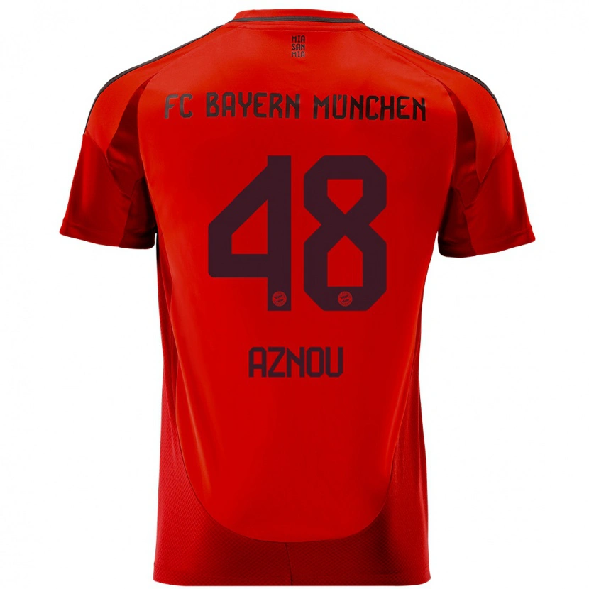 Danxen Homme Maillot Adam Aznou #48 Rouge Tenues Domicile 2024/25 T-Shirt