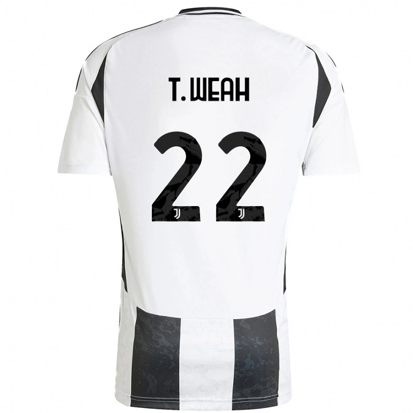 Danxen Homme Maillot Timothy Weah #22 Blanc Noir Tenues Domicile 2024/25 T-Shirt