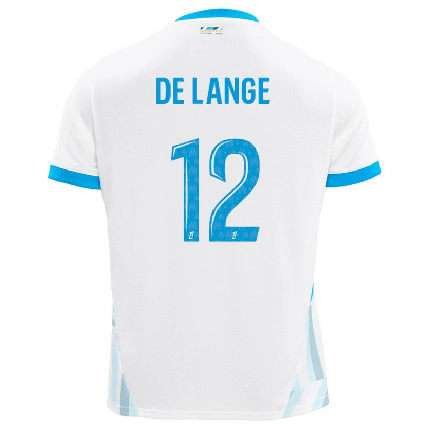 Danxen Homme Maillot Jeffrey De Lange #12 Blanc Bleu Ciel Tenues Domicile 2024/25 T-Shirt