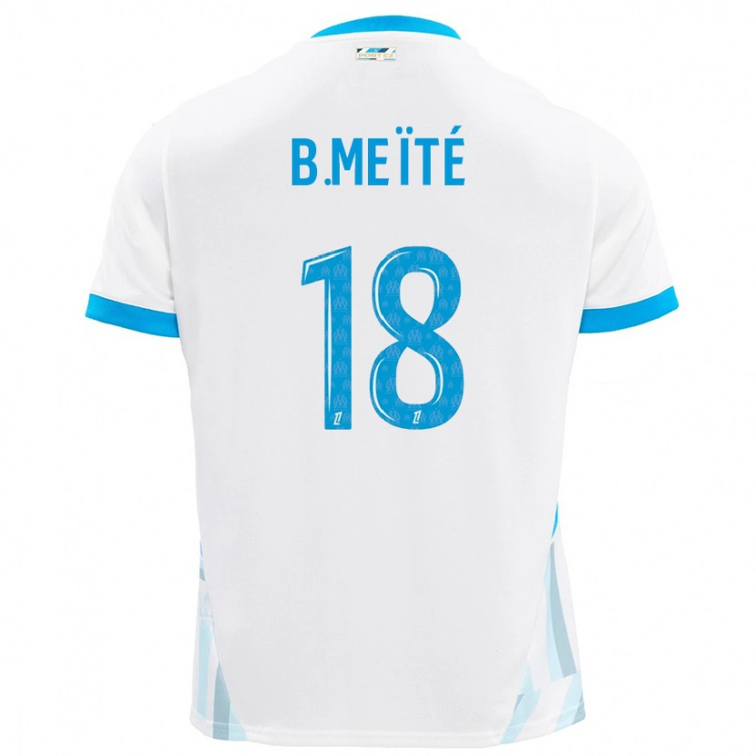 Danxen Homme Maillot Bamo Meïté #18 Blanc Bleu Ciel Tenues Domicile 2024/25 T-Shirt