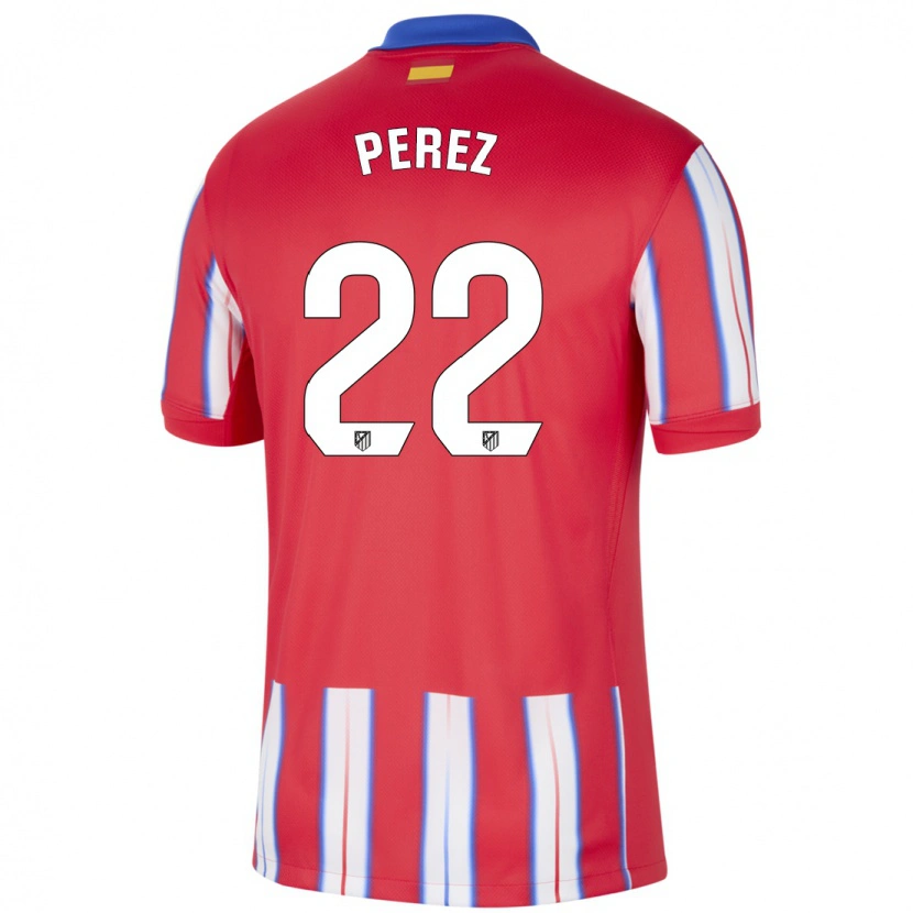 Danxen Homme Maillot Pablo Pérez #22 Rouge Blanc Bleu Tenues Domicile 2024/25 T-Shirt