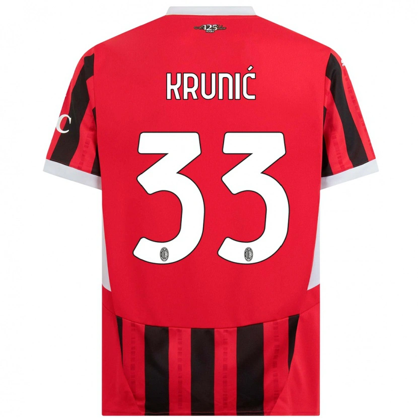 Danxen Homme Maillot Rade Krunic #33 Rouge Noir Tenues Domicile 2024/25 T-Shirt