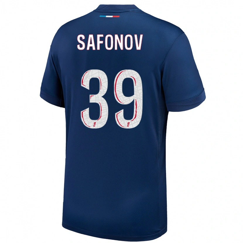 Danxen Homme Maillot Matvey Safonov #39 Bleu Marine Blanc Tenues Domicile 2024/25 T-Shirt