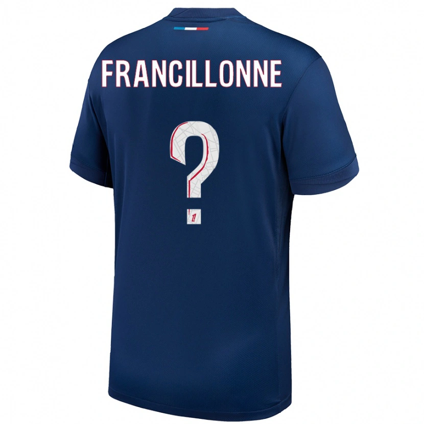 Danxen Homme Maillot Bryan Francillonne #0 Bleu Marine Blanc Tenues Domicile 2024/25 T-Shirt