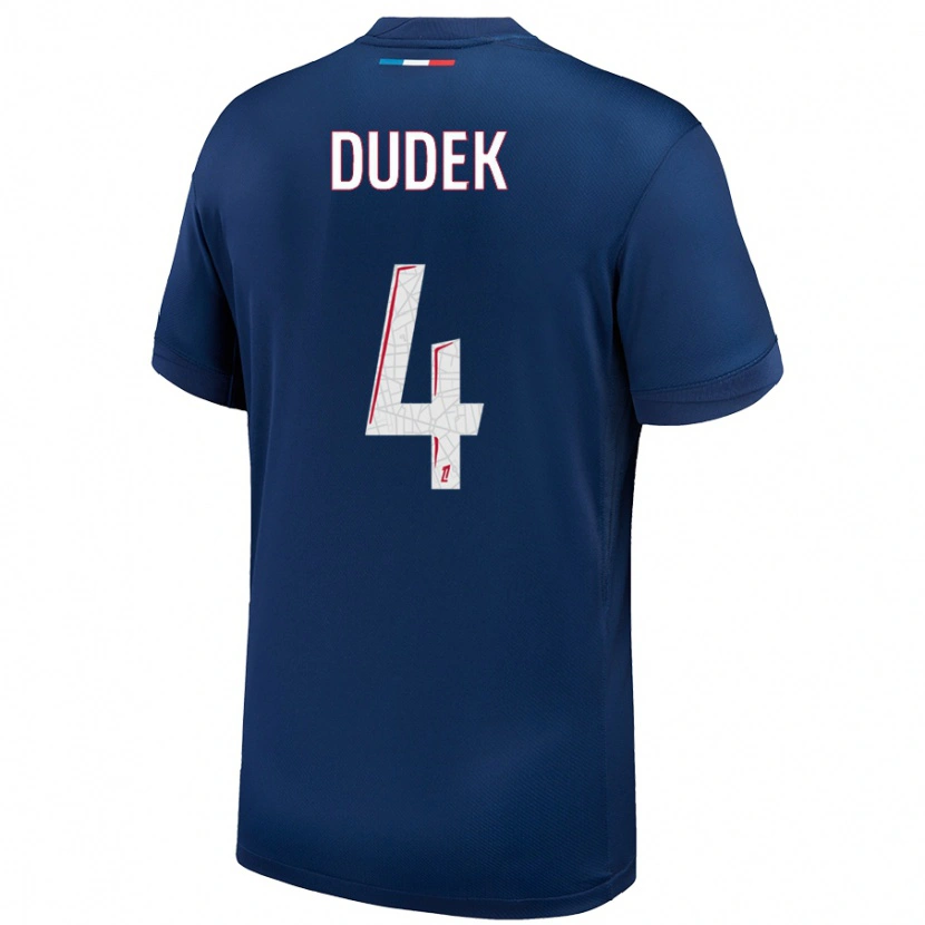 Danxen Homme Maillot Paulina Dudek #4 Bleu Marine Blanc Tenues Domicile 2024/25 T-Shirt