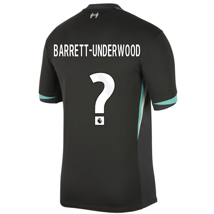 Danxen Homme Maillot Keehan Barrett-Underwood #0 Noir Anthracite Blanc Tenues Extérieur 2024/25 T-Shirt