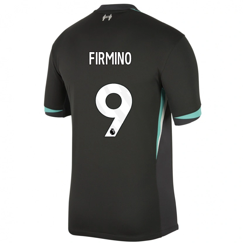 Danxen Homme Maillot Roberto Firmino #9 Noir Anthracite Blanc Tenues Extérieur 2024/25 T-Shirt