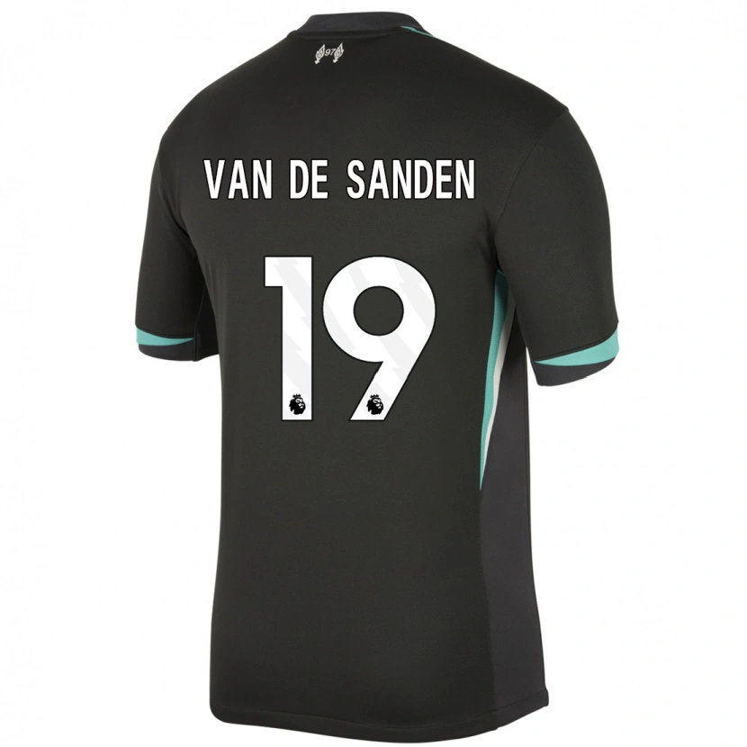 Danxen Homme Maillot Shanice Van De Sanden #19 Noir Anthracite Blanc Tenues Extérieur 2024/25 T-Shirt