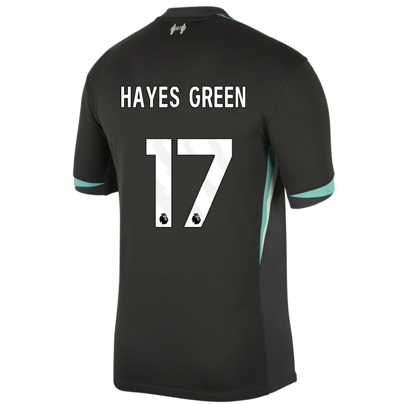 Danxen Homme Maillot Charlie Hayes-Green #17 Noir Anthracite Blanc Tenues Extérieur 2024/25 T-Shirt