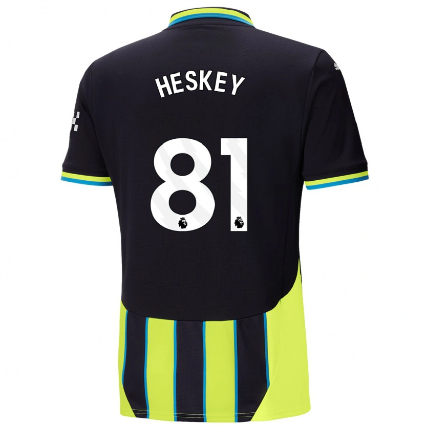 Danxen Homme Maillot Jaden Heskey #81 Bleu Jaune Tenues Extérieur 2024/25 T-Shirt