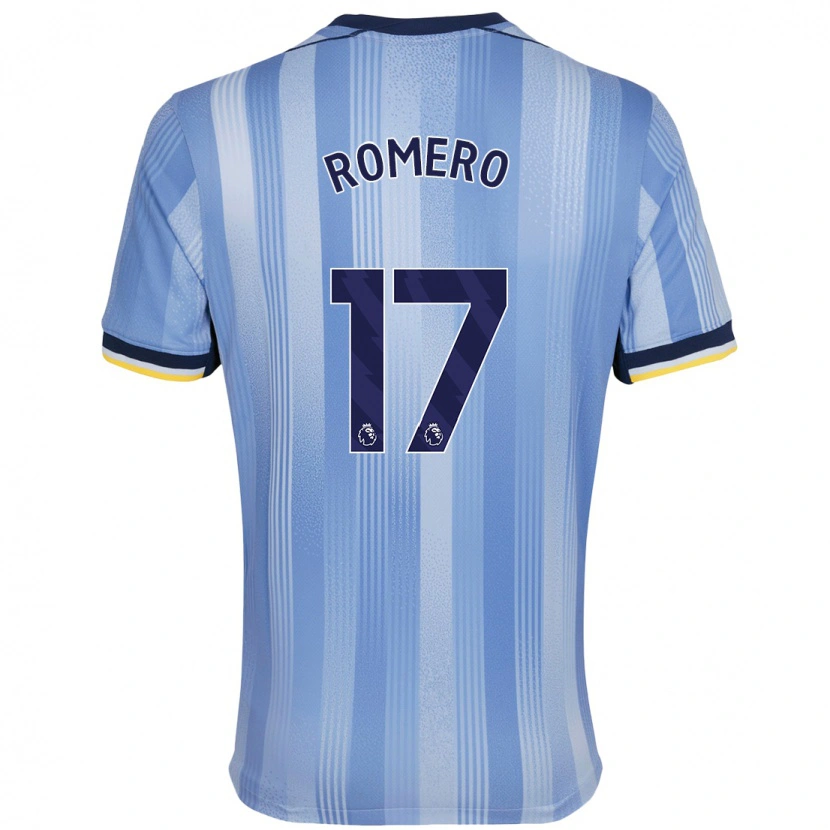 Danxen Homme Maillot Cristian Romero #17 Bleu Clair Tenues Extérieur 2024/25 T-Shirt