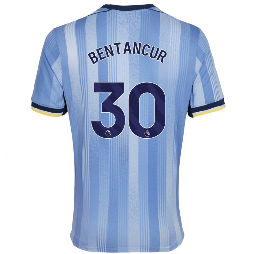 Danxen Homme Maillot Rodrigo Bentancur #30 Bleu Clair Tenues Extérieur 2024/25 T-Shirt