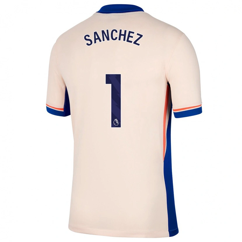 Danxen Homme Maillot Robert Sánchez #1 Beige Clair Tenues Extérieur 2024/25 T-Shirt