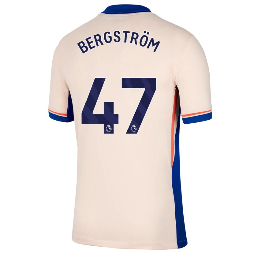 Danxen Homme Maillot Lucas Bergström #47 Beige Clair Tenues Extérieur 2024/25 T-Shirt