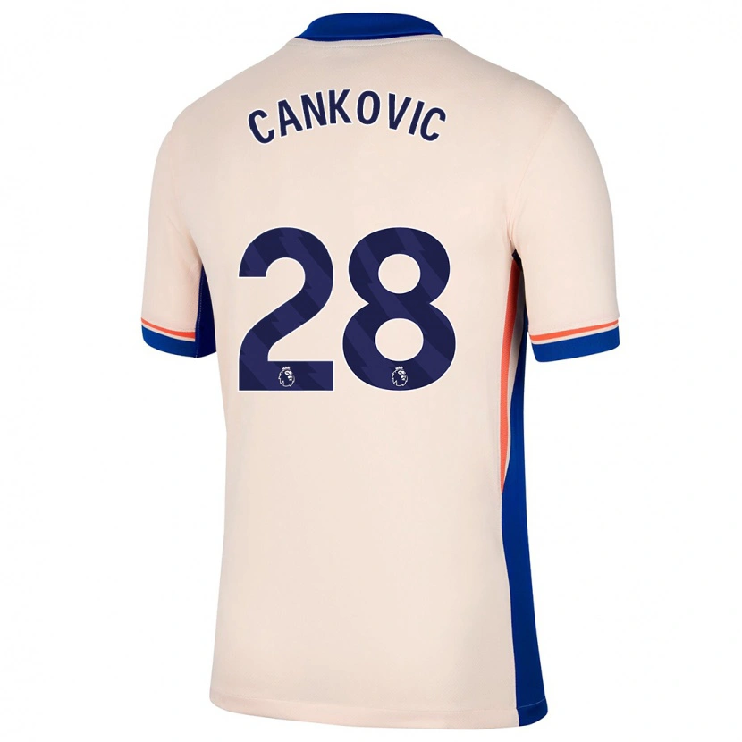 Danxen Homme Maillot Jelena Čanković #28 Beige Clair Tenues Extérieur 2024/25 T-Shirt