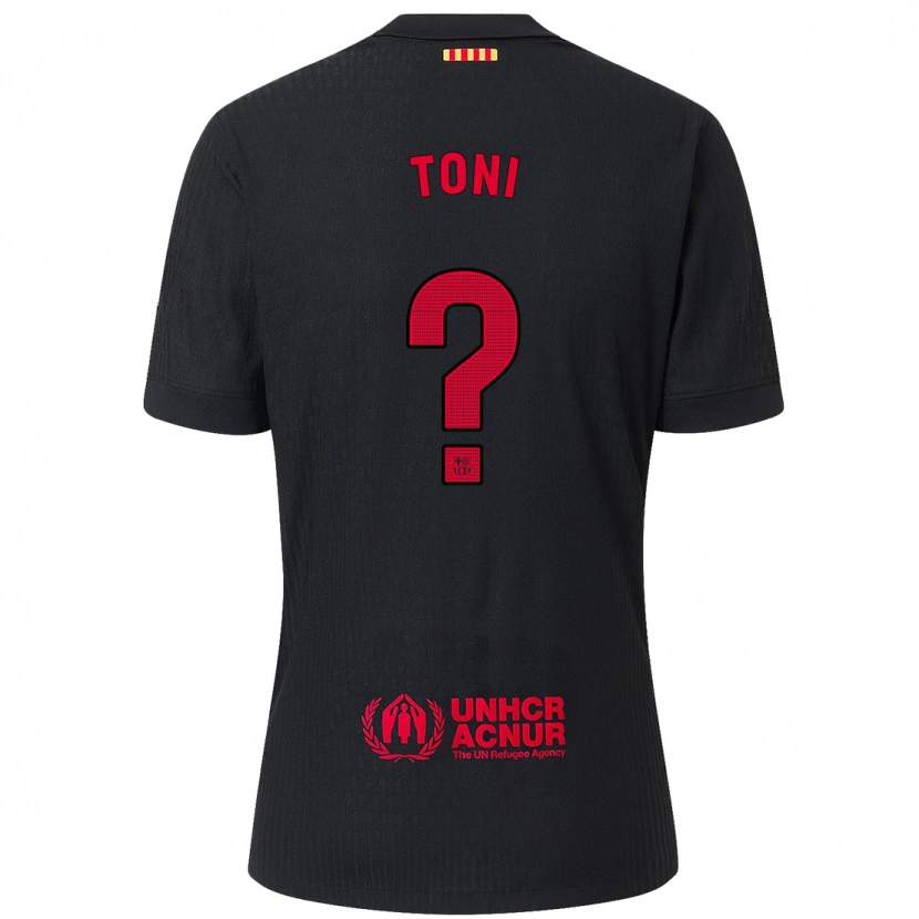 Danxen Homme Maillot Toni Fernández #0 Noir Rouge Tenues Extérieur 2024/25 T-Shirt