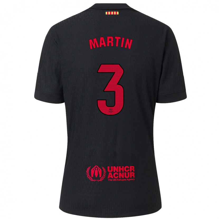 Danxen Homme Maillot Gerard Martín #3 Noir Rouge Tenues Extérieur 2024/25 T-Shirt