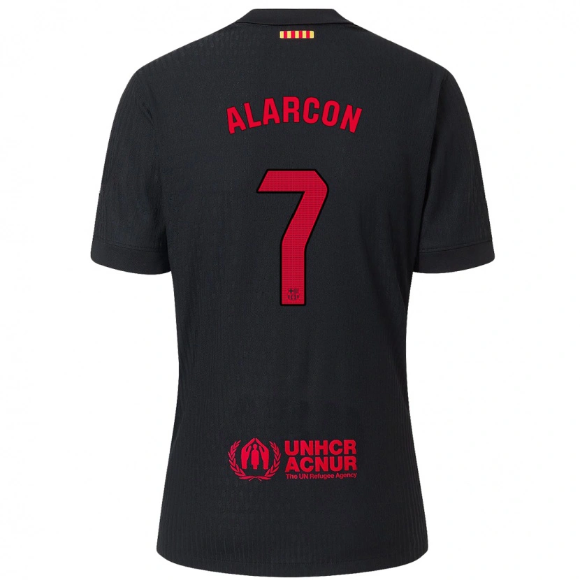 Danxen Homme Maillot Ángel Alarcón #7 Noir Rouge Tenues Extérieur 2024/25 T-Shirt