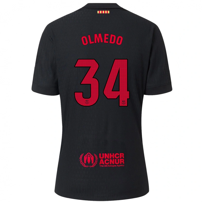 Danxen Homme Maillot Alexis Olmedo #34 Noir Rouge Tenues Extérieur 2024/25 T-Shirt