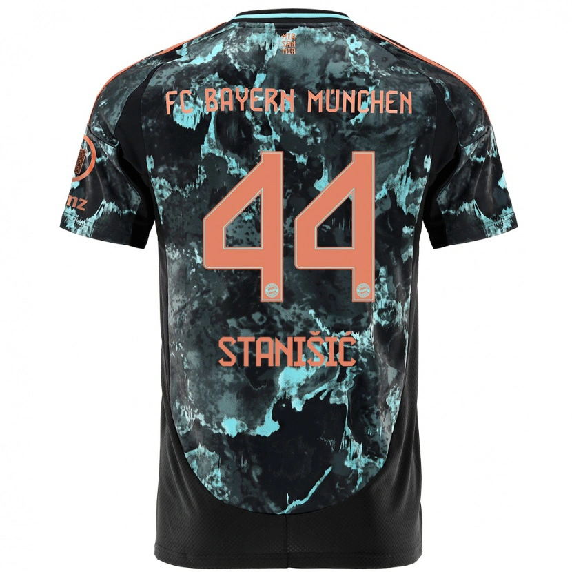 Danxen Homme Maillot Josip Stanisic #44 Noir Tenues Extérieur 2024/25 T-Shirt