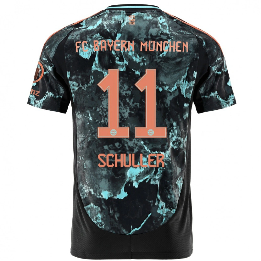 Danxen Homme Maillot Lea Schüller #11 Noir Tenues Extérieur 2024/25 T-Shirt