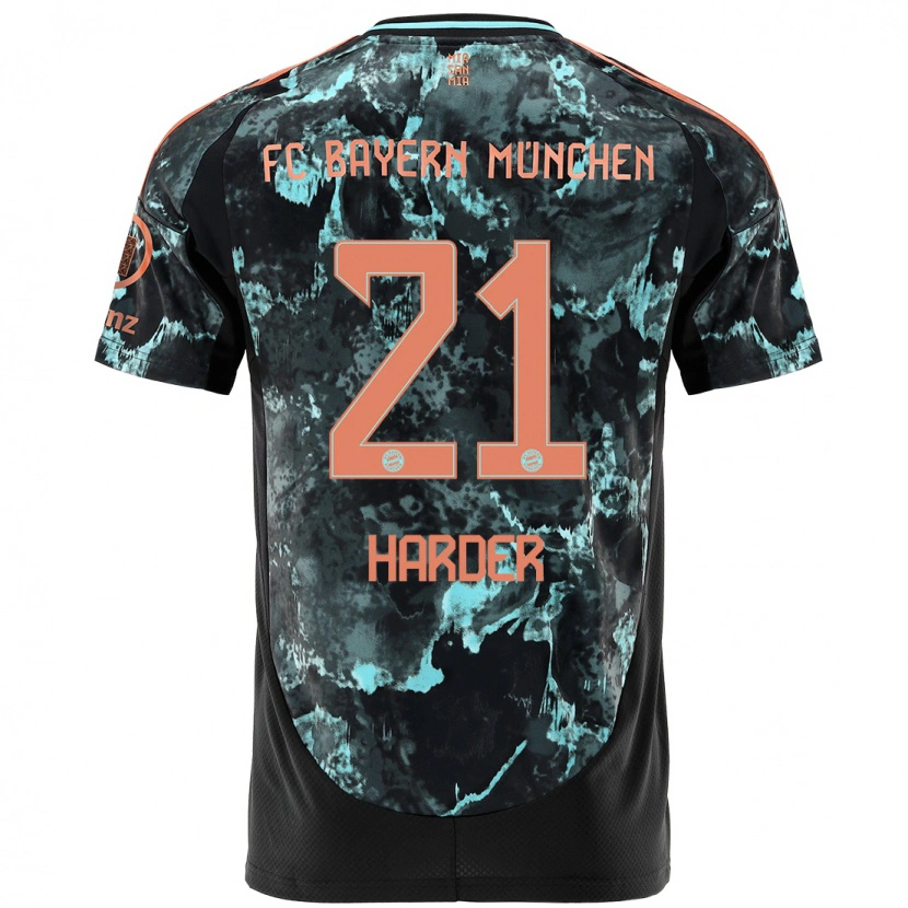 Danxen Homme Maillot Pernille Harder #21 Noir Tenues Extérieur 2024/25 T-Shirt