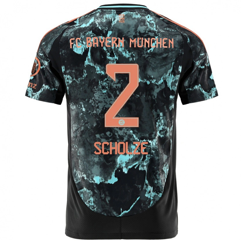 Danxen Homme Maillot Max Scholze #2 Noir Tenues Extérieur 2024/25 T-Shirt