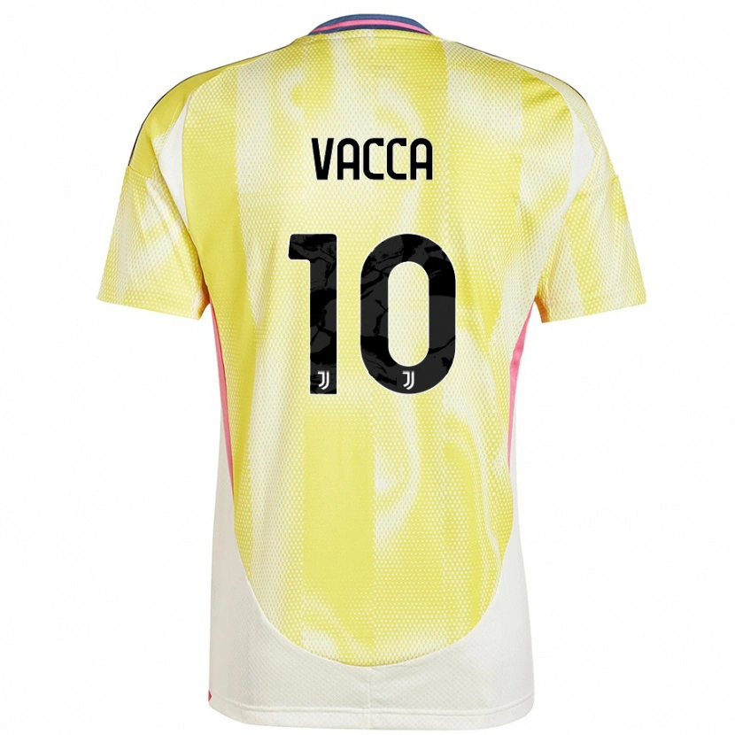 Danxen Homme Maillot Alessio Vacca #10 Jaune Solaire Tenues Extérieur 2024/25 T-Shirt