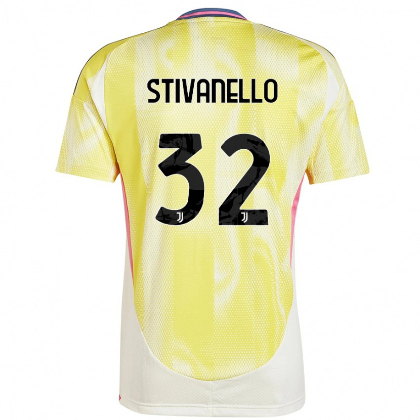 Danxen Homme Maillot Riccardo Stivanello #32 Jaune Solaire Tenues Extérieur 2024/25 T-Shirt