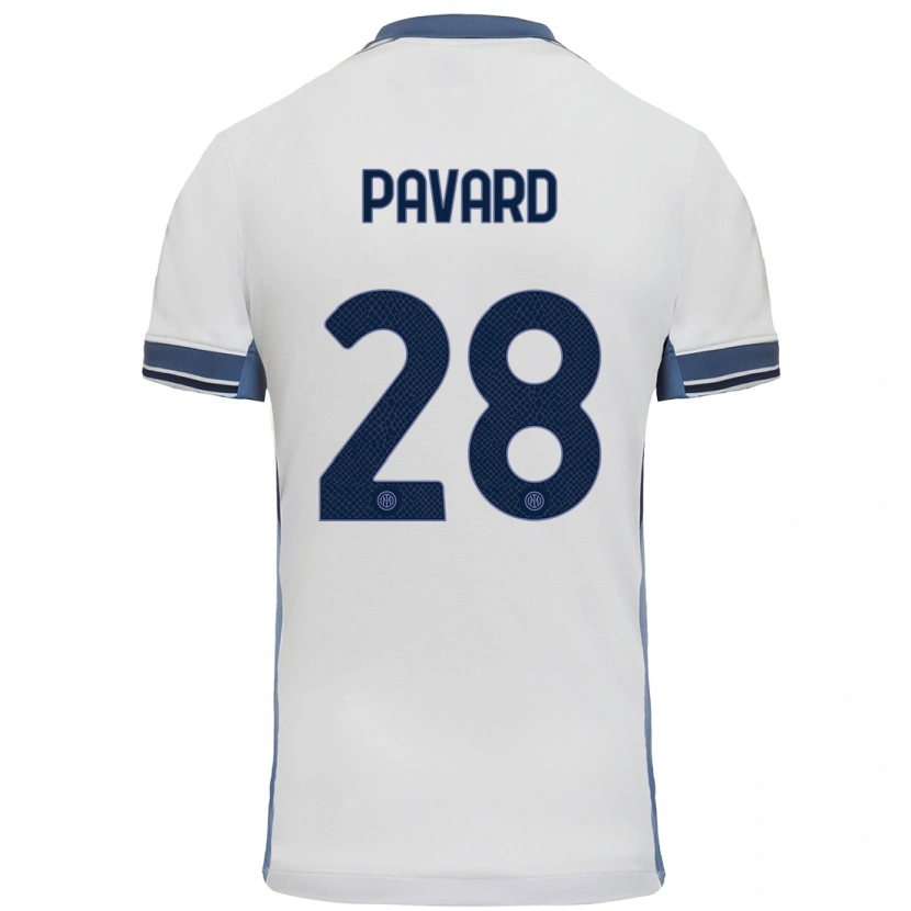 Danxen Homme Maillot Benjamin Pavard #28 Blanc Gris Tenues Extérieur 2024/25 T-Shirt