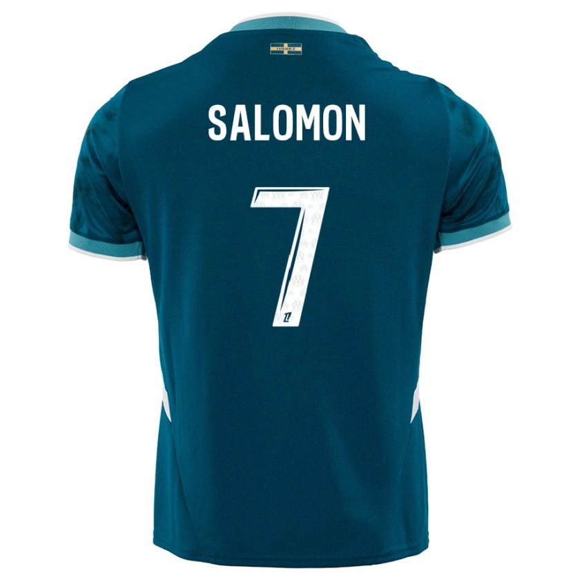 Danxen Homme Maillot Maëva Salomon #7 Turquoise Bleu Tenues Extérieur 2024/25 T-Shirt