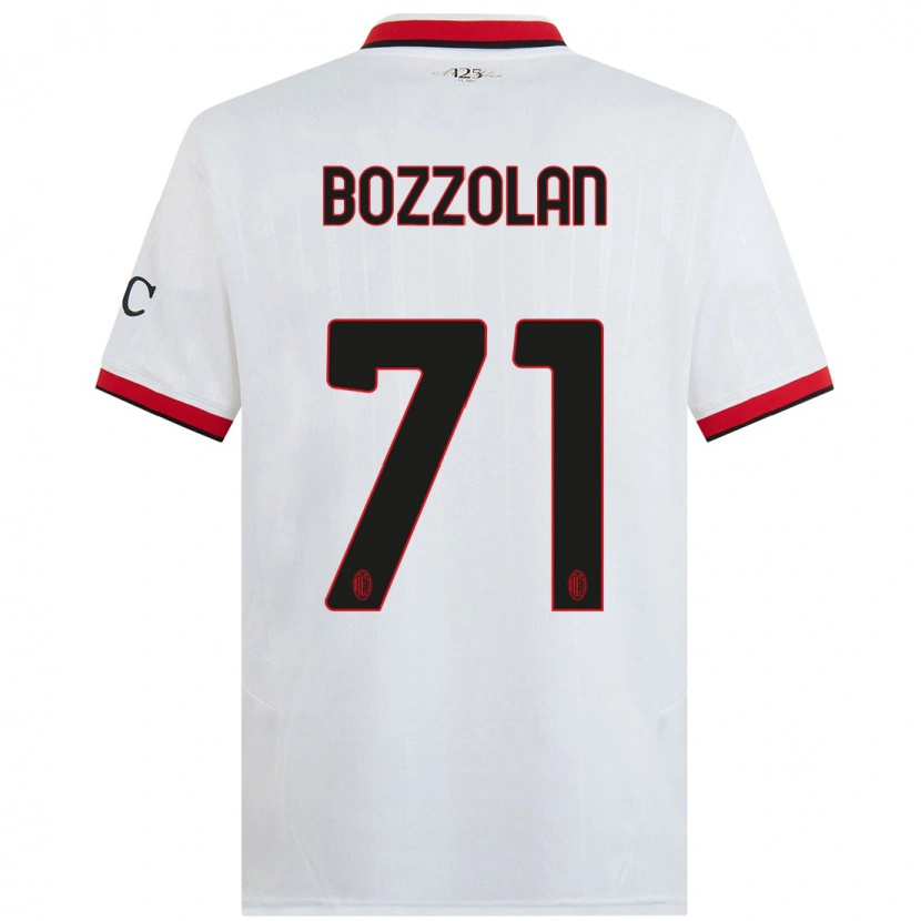 Danxen Homme Maillot Andrea Bozzolan #71 Blanc Noir Rouge Tenues Extérieur 2024/25 T-Shirt