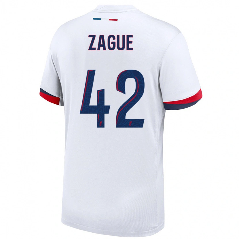 Danxen Homme Maillot Yoram Zague #42 Blanc Bleu Rouge Tenues Extérieur 2024/25 T-Shirt