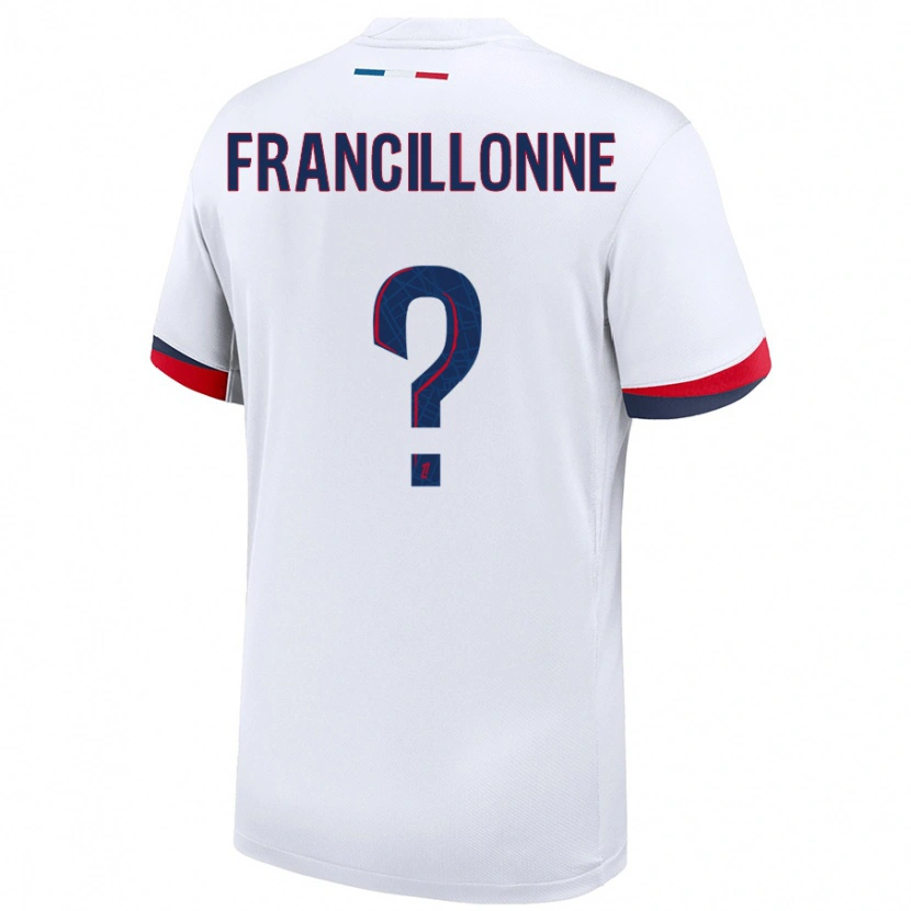 Danxen Homme Maillot Bryan Francillonne #0 Blanc Bleu Rouge Tenues Extérieur 2024/25 T-Shirt