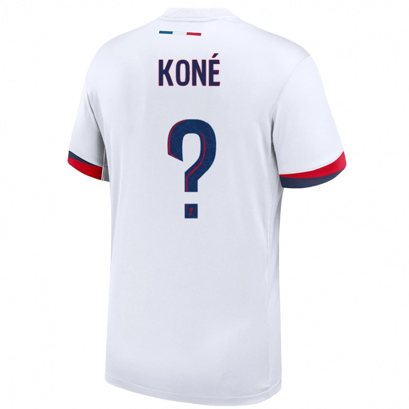 Danxen Homme Maillot Zanga Koné #0 Blanc Bleu Rouge Tenues Extérieur 2024/25 T-Shirt