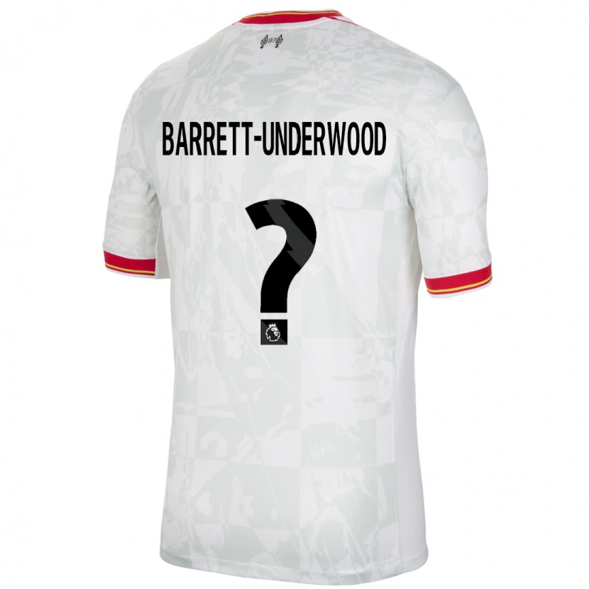 Danxen Homme Maillot Keehan Barrett-Underwood #0 Blanc Rouge Noir Troisieme 2024/25 T-Shirt