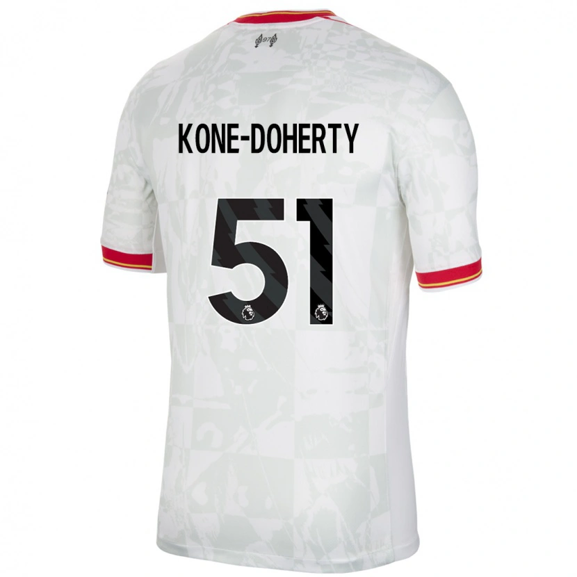 Danxen Homme Maillot Trent Kone-Doherty #51 Blanc Rouge Noir Troisieme 2024/25 T-Shirt