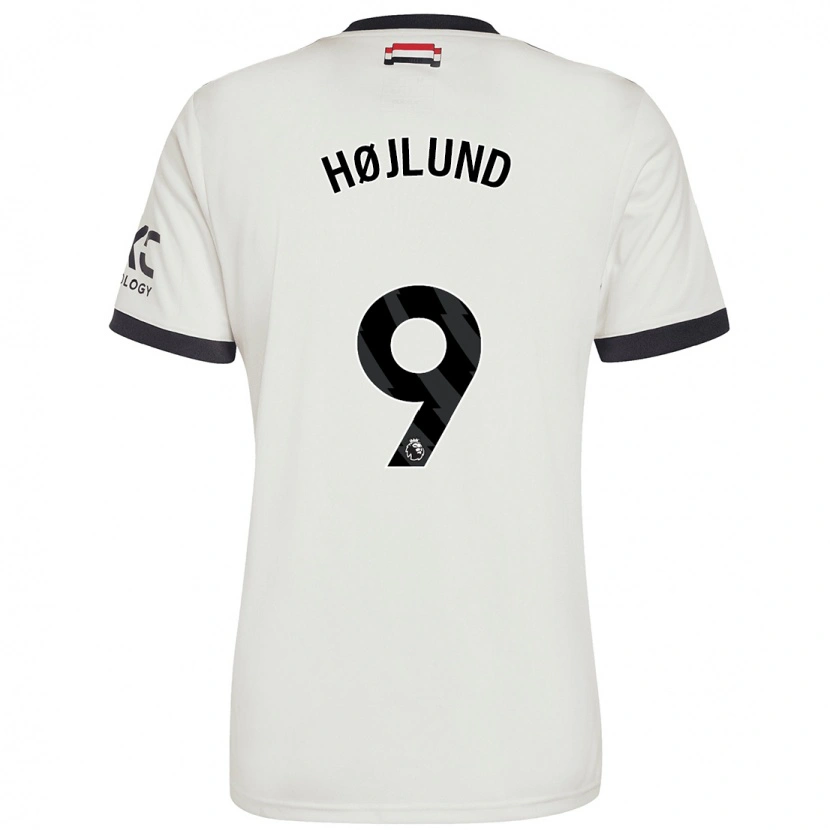 Danxen Homme Maillot Rasmus Højlund #9 Blanc Cassé Troisieme 2024/25 T-Shirt