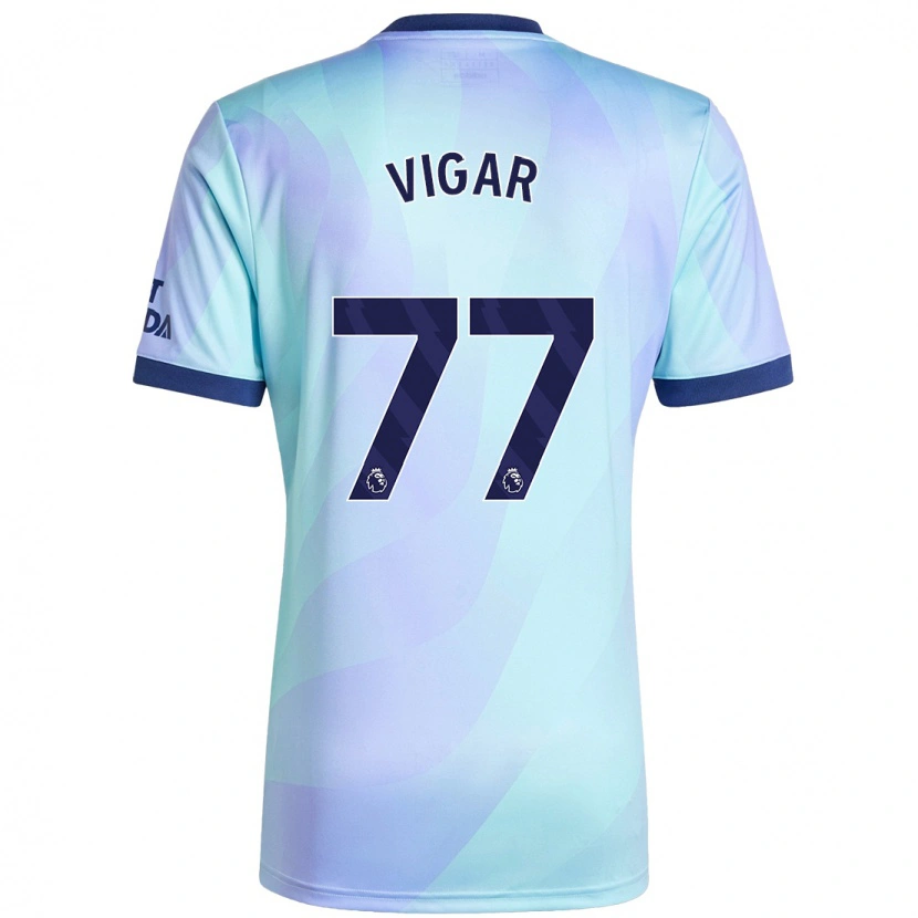 Danxen Homme Maillot Billy Vigar #77 Aqua Troisieme 2024/25 T-Shirt