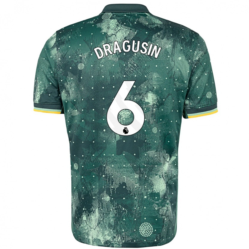 Danxen Homme Maillot Radu Drăgușin #6 Vert Menthe Troisieme 2024/25 T-Shirt