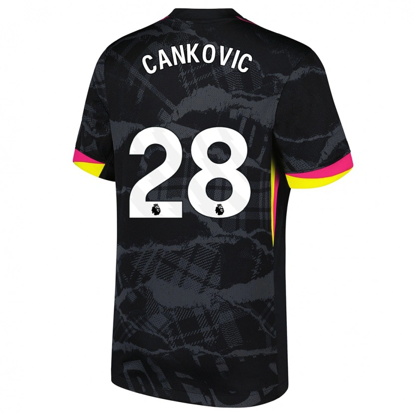 Danxen Homme Maillot Jelena Čanković #28 Noir Rose Troisieme 2024/25 T-Shirt