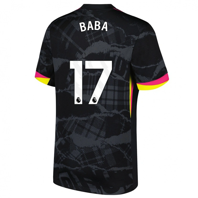 Danxen Homme Maillot Abdul-Rahman Baba #17 Noir Rose Troisieme 2024/25 T-Shirt