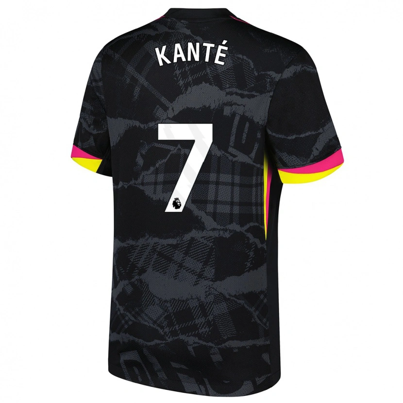 Danxen Homme Maillot N'golo Kante #7 Noir Rose Troisieme 2024/25 T-Shirt