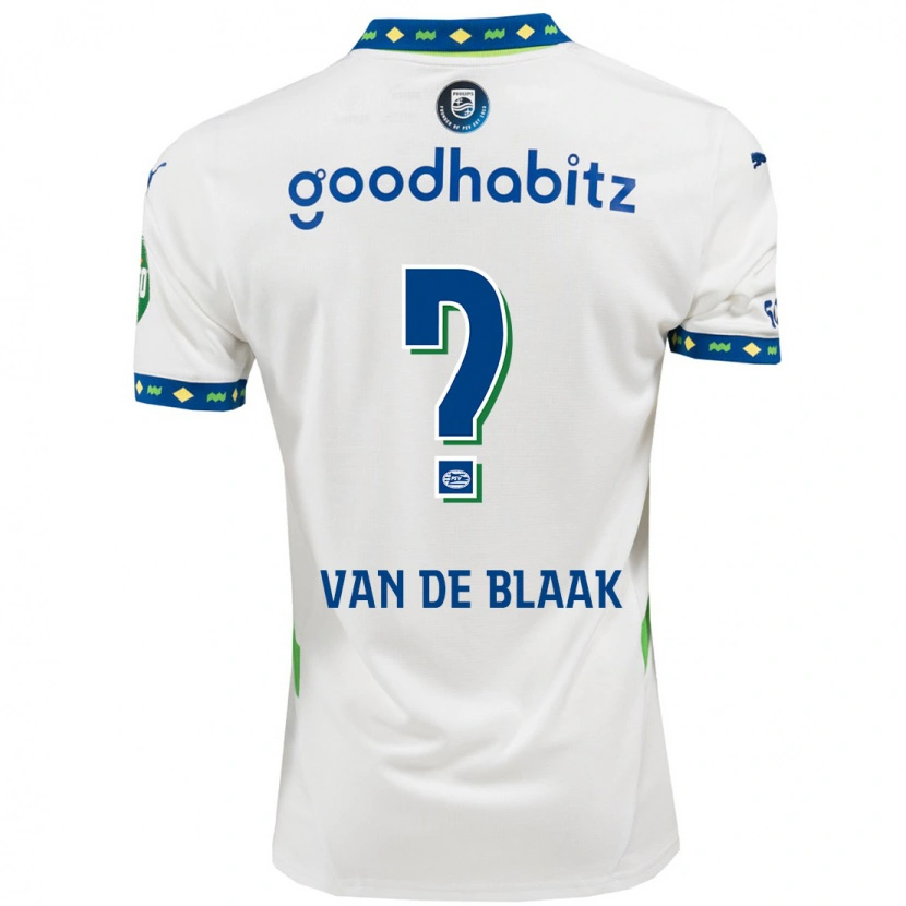 Danxen Homme Maillot Emmanuel Van De Blaak #0 Blanc Bleu Foncé Troisieme 2024/25 T-Shirt