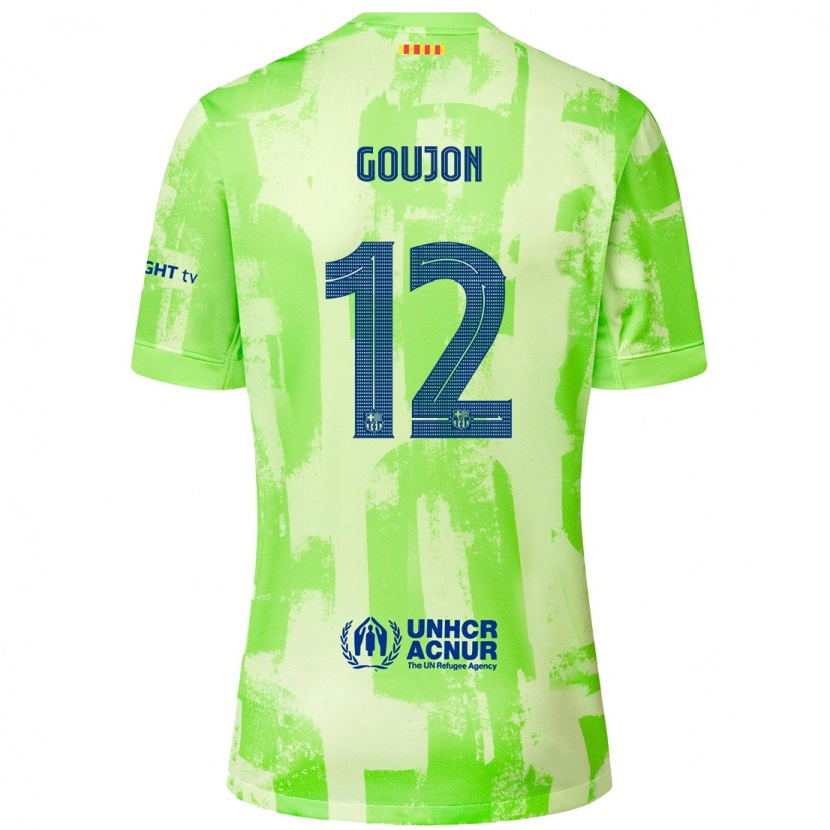 Danxen Homme Maillot Iker Goujón #12 Citron Vert Troisieme 2024/25 T-Shirt