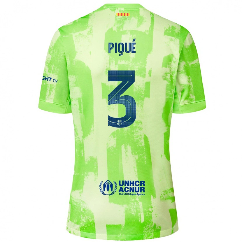 Danxen Homme Maillot Gerard Pique #3 Citron Vert Troisieme 2024/25 T-Shirt