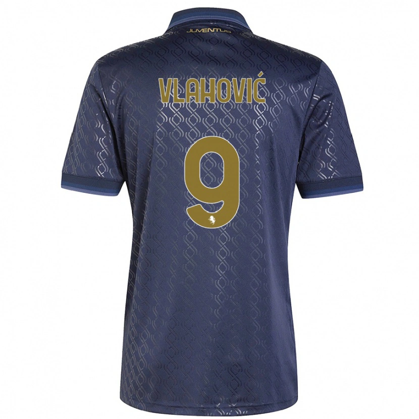 Danxen Homme Maillot Dušan Vlahović #9 Bleu Marine Troisieme 2024/25 T-Shirt